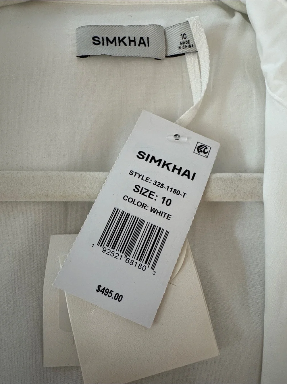 Jonathan Simkhai Effie White Bubble Mini Dress- NWT